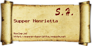 Supper Henrietta névjegykártya