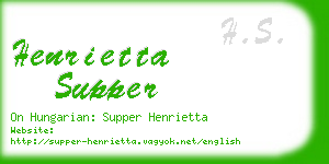 henrietta supper business card